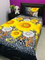 Single Bedsheet 3D-Crystal Design Cotton Printed Bed Sheet Set -Multicolored. 