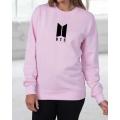 BTS Stylish Printed Pink Sweatshirt For Women. 