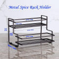 NEW STYLE-Premium Quality 2-Tier Metal Spice Rack for Kitchen-Multipurpose storage rack Organizer-Spice Racks with Spice Jars,Portable Jar Stand,Bathroom Storage Shelf,Shampoo Holder,Makeup Stands!-kitchen and bathroom organizers-black-white. 
