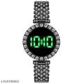 Luxurious Digital Bracelet Watch for Women & Girls - Full Diamond/Stone Studded LED Touch Screen Wristwatch. 