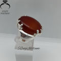 Natural Yemeni Aqeeq Ring , Liver Color Yemeni Agate Ring , Men's Aqeeq Ring , 925 Silver Ring. 