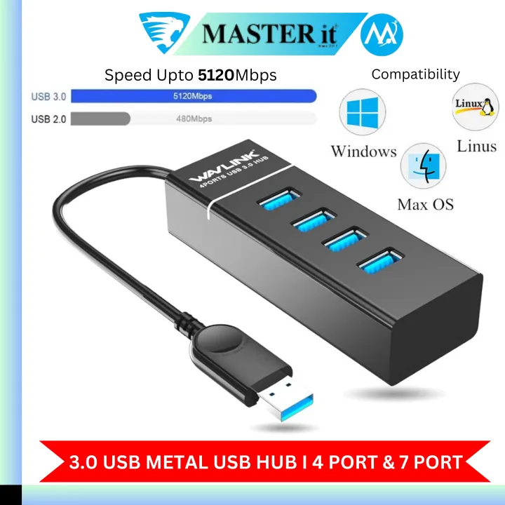 USB 3.0 Hub & Type C Hub 7 Port USB Hub Original 3.0 - 5 Gbps Ultra ...