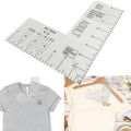 Embroidery Placement Ruler Professional Acrylic T-shirt Ruler for Precise Heat Press Logo Placement Ideal for Southeast Asian Buyers Quick Positioning Ruler. 