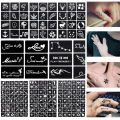 JM 264 maps 17 Sheet Waterproof Henna Tattoo Painting Templates Mehendi Airbrush Glitter Temporary Body Art Set Decal DIY Painting. 