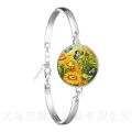 Starry Night Bracelet Van Gogh Art Picture 18mm Glass Cabochon Silver Plated Chain Bangle Classic Jewelry For Women Charm. 