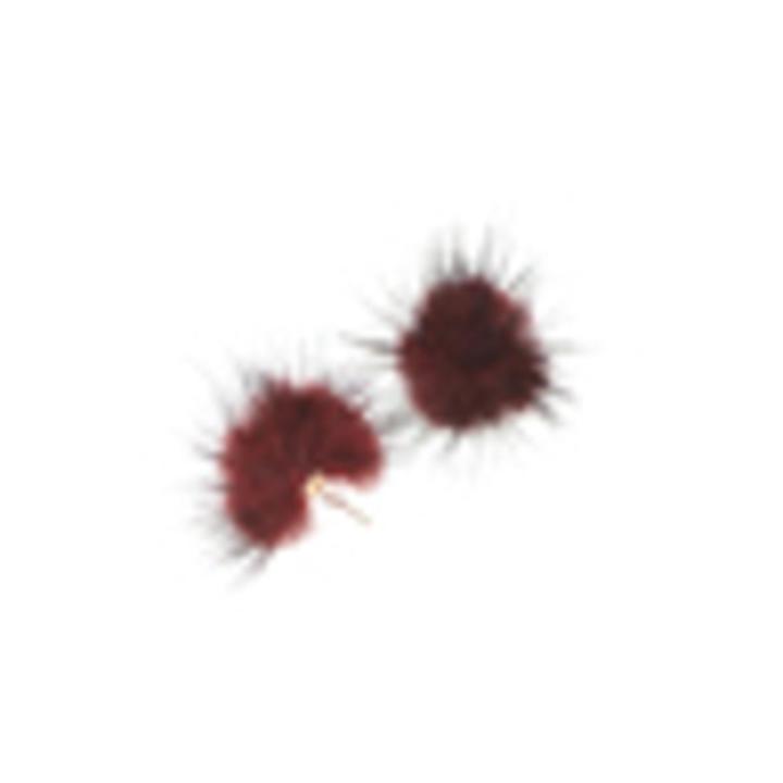 Women\'s Fashion Furry Fluffy Ball Stud Earrings Girls Trendy Sweet Jewelry