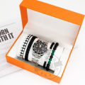 watch men bracelet  Men's Green Water Watch with Box Watch Bracelet watch set. 