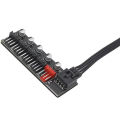 5 Port PC Fan Hub Splitter Speed Controller Adapter for 4 Pin PWM Cooler Cooling Fan Computer Cables Connectors. 