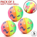 Alsimba Pack of 3 Digital Numbers Rainbow Soft Foam Balls for Kids - High Density Foam Ball For Over 3 Years Old Kids Soft Lightweight Easy To Grip Indoor Training Ball. 