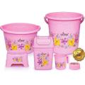 Bath Set/ Plastic Bath Set/ Bath Set For Washrooms (Laveena 6 pieces Bath Set). 