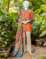 Junaid Jamshed Women  Unstitched 2 Piece Shirt Dupatta-JJLS-S-JW2-24-7014 FB/TROPICAL-3. 
