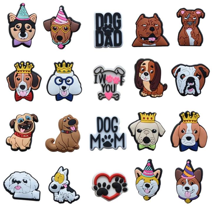 【HOT】 Single Sale New Arrival Dog Birthday Shoe Charms For Croc Sandals Accessories Decorations Kid's Adults Party Favor Gifts