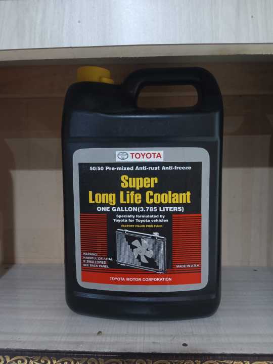 Toyota Authentic USA Super Long Life Coolant in a 3.785-liter container, identified by the product code 08889-80082