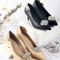 1Pcs Lady Shoe Clips Wedding Bride Shoes Decoration For Women High Heel Removable Jewelry Rhinestones Crystal Shoes Decorations. 