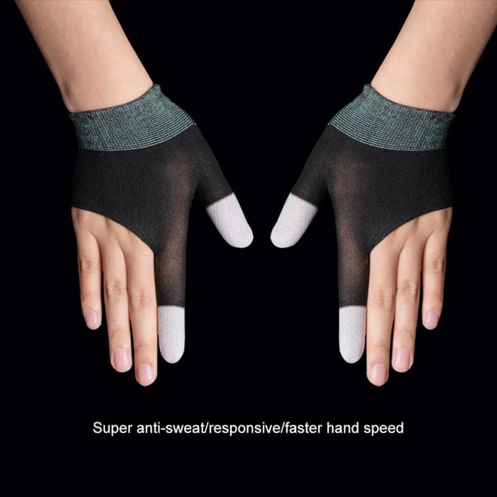 Game Gloves, Anti-Sweat Breathable, Touch Finger for Highly Sensitive Nano-Silver Fiber Material, Dot Silica Gel Palm Non-Slip Design, Support Almost All Mobile Product size: free size