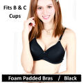 Ladies Brazier for B and C Cups and Soft Padded Bras for Women Non Wired Brassier in Black Beige Pink and Red Colors 34 36 38 40 42 Size Bras for Girls Available. 