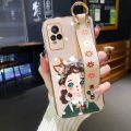 dienya For vivo v21e Case With Wristband New Design Phone Case For Girl Women Thin Pattern Fashion Cartoon Shockproof Plating Silicone Casing Full Cover SoftCase Protection Cases. 