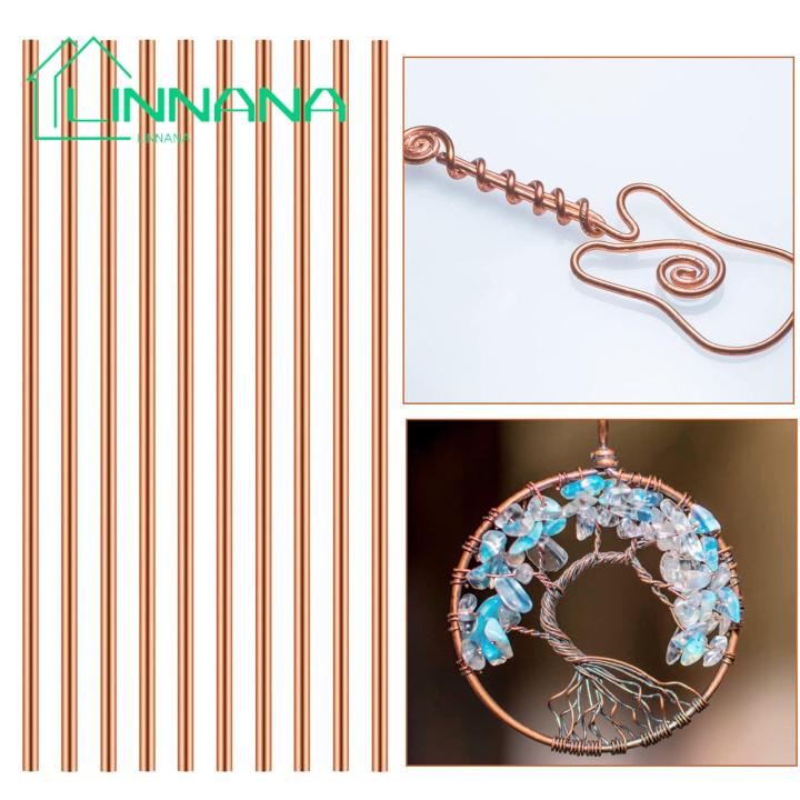Diy Metal Crafts Premium Quality Copper Rods Ideal for Crafts Hobbies Rust-proof Durable Wide Range of Applications Pack of 10 Copper Round Rod