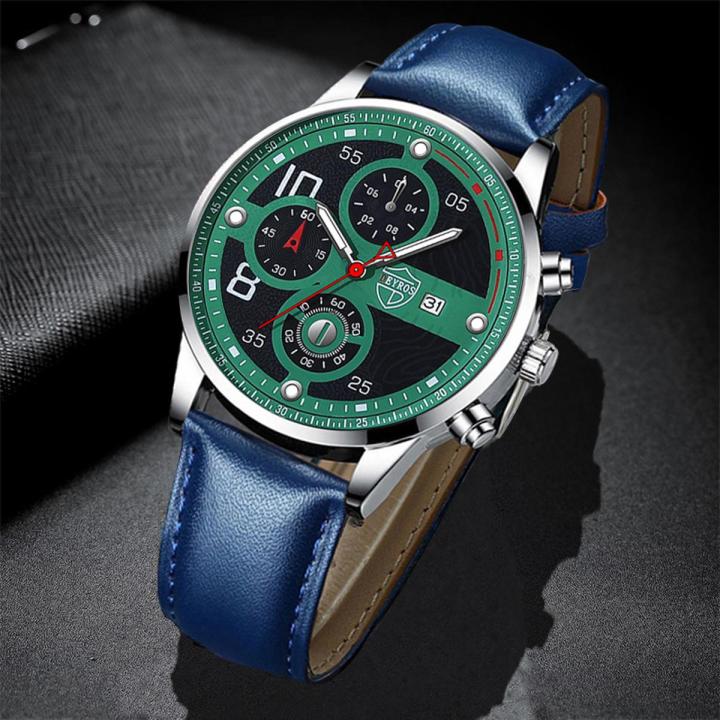 Fashion Men's Casual Leather Watch Luxury Stainless Steel Quartz Watches Man Calendar Luminous Leather Clock relogio masculino