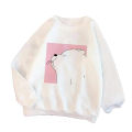White Panda Fleece Full Sleeves Pull Over Sweatshirt For Women - Stay Cute And Comfy With A White Panda Sweatshirt. 