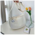 Japanese Harajuku Nylon Shoulder Bag Women Solid Color Sling Bag Ins Simple Crossbody Bag Student Casual Bag.