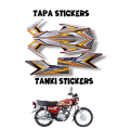 Stickers for 125cc Bike|2pcs Tanki Stickers + 2pcs Tapa Stickers | 125 Stickers Kit | Honda 125 Tanky Tapy Stickers | Honda 125 Sticker Kit 2025 Black Color| Durable and Stylish Bike Decals | Fuel Tank and Side Cover Stickers. 