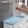 Dustproof with Super Sticky Suction Pad Wall Mounted Toothbrush Holder and Automatic Toothpaste Dispenser. 