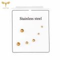 Minimalist Ball Earrings Set Stainless Steel Jewelry Accessory 2 3 Holds Lobe Piercing Stud Ear Rings for Men Women Girls Unisex. 