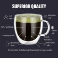 Set of 2 Double Wall Mug, Elegant Classic Design Perfect Glass Cup 250ml Set Of 2.. 