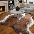 Speckled White with Brown Real Cowhide Rug - Genuine Hair on Cow Hide – Top Quality Carpet Options for Home Decor. 