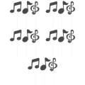 30 Pcs Music Notes Themed Cupcake Topper Paper Cake Inserts Card Wedding Cake Topper Decoration. 