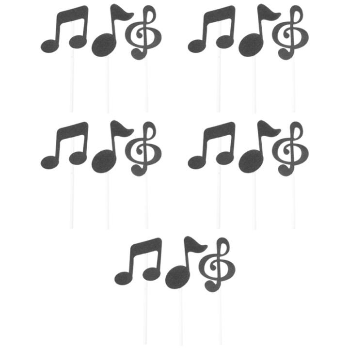30 Pcs Music Notes Themed Cupcake Topper Paper Cake Inserts Card Wedding Cake Topper Decoration
