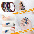 Nail Art Tool Set: Nail Pen Stamp, Nail Painting Brush Nail Dotting Tool,Nail Foil,Manicure Tape,Rhinestones for Nails. 