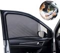 Pack of 4 Universal Compatible Car Side Window Sun Shade (Black). 