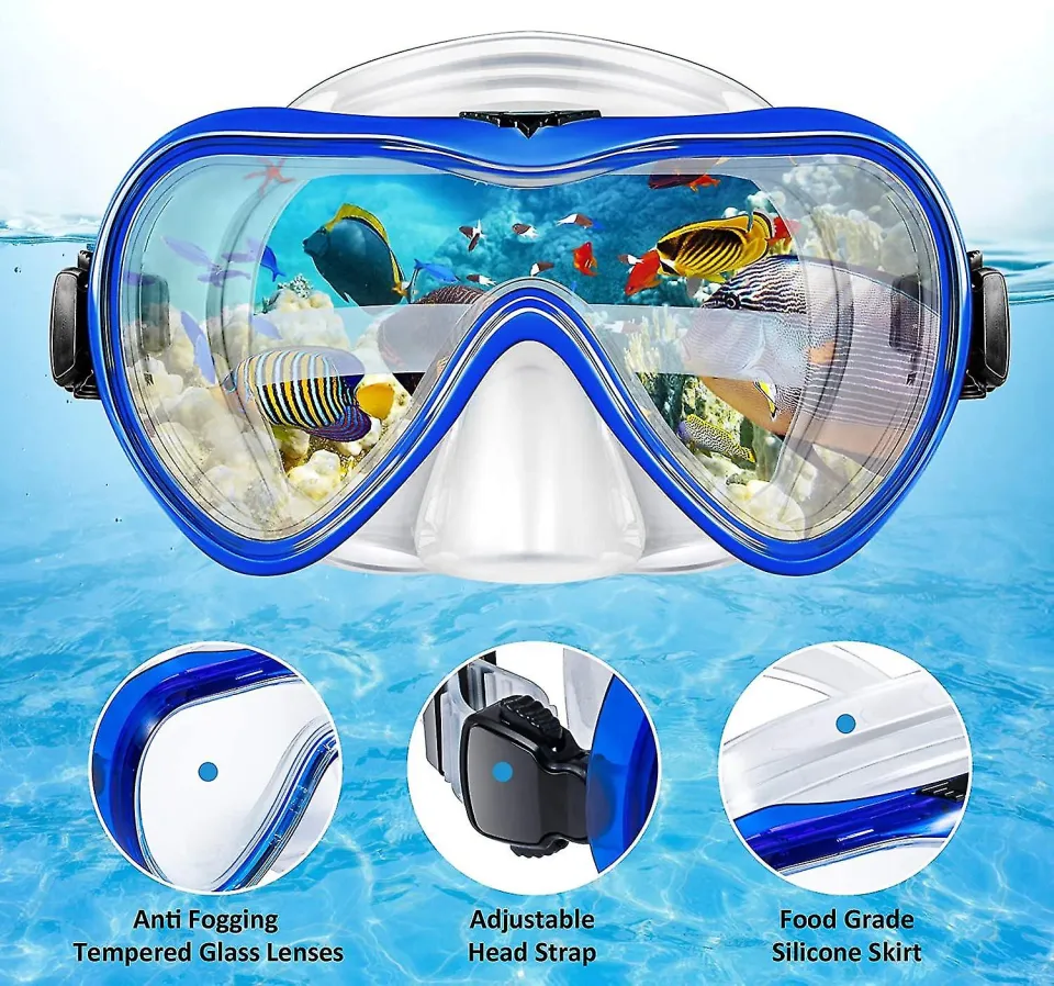 Diving Goggles Mask with Silicone Breathing Tube Snorkle Set for