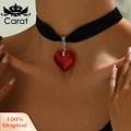 Carat Romc Velvet Necklace Vintage Gothic Heart Choker Necklace Adjustable Black Velvet Neck Jewelry for Women Symbol of Love Perfect Christmas Gift Buyers' Favorite Romc Heart Necklace. 