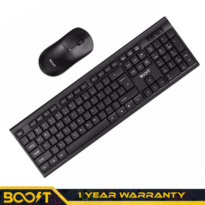 Boost Work Buddy Wireless Keyboard & Mouse Combo - 2.4GHz, 104 Keys, 1000 DPI, Ergonomic Office Setup