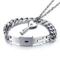 Heart Lock Bracelet and Key Necklace for Boys and Girls - Romantic Gift for Lovers and Couples for Eid, Valentines Day, Birthday, Wedding, Anniversary -  Couple Best Choice Heart Lock Bracelet for Boys Key Necklace for Boys.. 