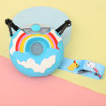 Donut Shape 350ml Silicone Drinking Bottle/water bottle Cute Portable School Kids Water Bottle with Straw /Strap New Design doughnut shape water bottles water bottles in doughnut shape. 