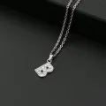 Silver Stainless Steel Alphabet Necklace/Locket/Pendants for Girls/Women with Chain - A to Z Your Customized/personalized Name Alphabets. 