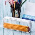 Transparent PVC Exam Pencil Case High Quality Student Zipper Stationery Storage Case Pouch Organizer for School Test. 