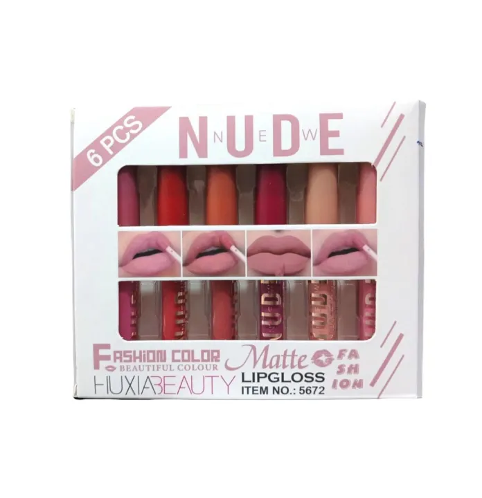 Pack%20Of%206%20Matte%20Moisturizing%20Waterproof%20Long%20Lasting%20lip%20gloss%20Set%20Matte%20Nude%20Redish%20Shades%20Lipglosses%20Lipsticks%20-%20Image%204