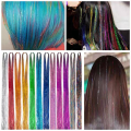 Hair Extension Colored Wire Hair Extension Wire Tinsel Set Heat Resistant Fairy Hair Tinsel Set with Tools. 