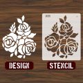 Rose Flowers Reusable Stencil for Airbrush Painting DIY Crafts and Wall Art. 