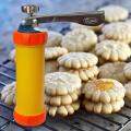 Jiajiale Biscuit Maker Shape Stainless Steel Decorating Molds Press for Desserts, Biscuit and Cookies Maker Press Cake Decorator Pump Machine for Decorating and Baking with 4 different Plastic nozzles. 