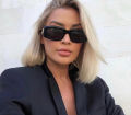 D-Shaped Vintage Rectangle Sunglasses For Women - Trendy Square Sun glasses For Men / Unisex. 