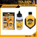 Tolsen Chalk Line Reel Marker w/ Powder Bottle Set (30 Meters) Blue Powder. 