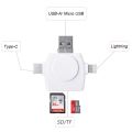 USB 2.0 Multifunctional card reader OTG 4 in 1 Card Reader for Iphone 15 14 13 12 11 XS MAX XS Pro Plus iOS devices for Android. 