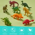 Tiny World Jurasic Park Rubber Dinosaur Toys - Wild Animal Figure Jungle Zoo Dinosaurs Animals Toy Set For Kids Boys Girls Baby Fun Play Toy. 