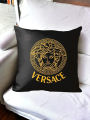 Versace Laser Velvet Cushion Covers, With Gold And Silver Applic Work, Smooth Silk Back Fabric  with a Side Zip Soft Cushion Covers for Spring Sofa, Living Room, Couch, Bed, Home Decor | Cushion | Decorative Cushion-16"x16"Inch By Comfynook. 